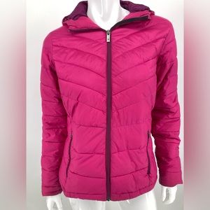 Columbia Purple Ski Jacket Zippered Front & Pockets Lined Gently Used Hooded
